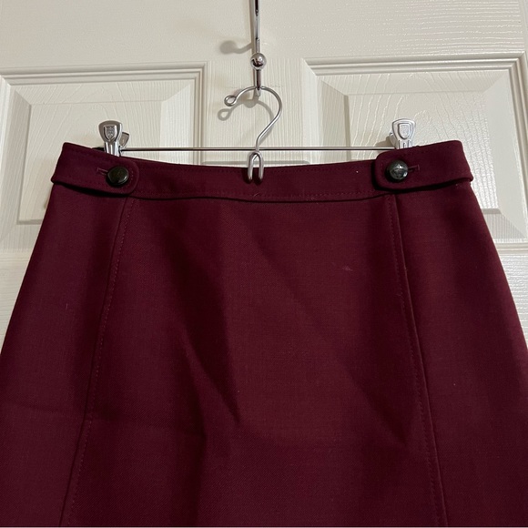 Brooks Brothers Burgundy Wool A-Line Skirt - Size 4 - Picture 3 of 12